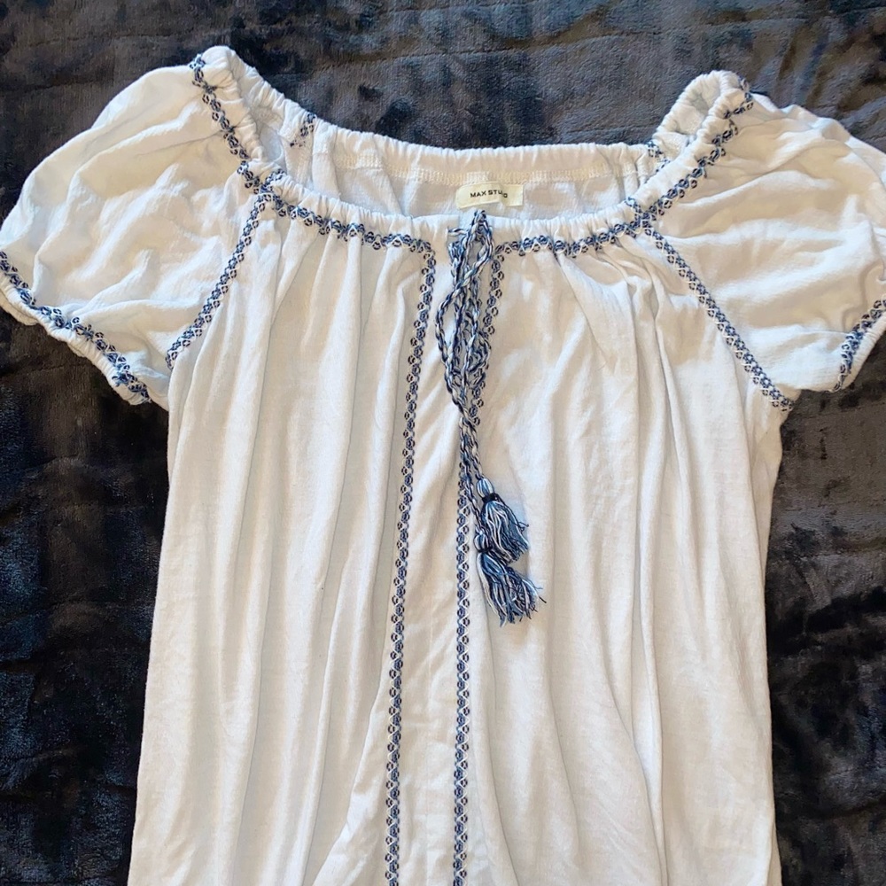 Pac Sun White and blue womens summer shirt size small